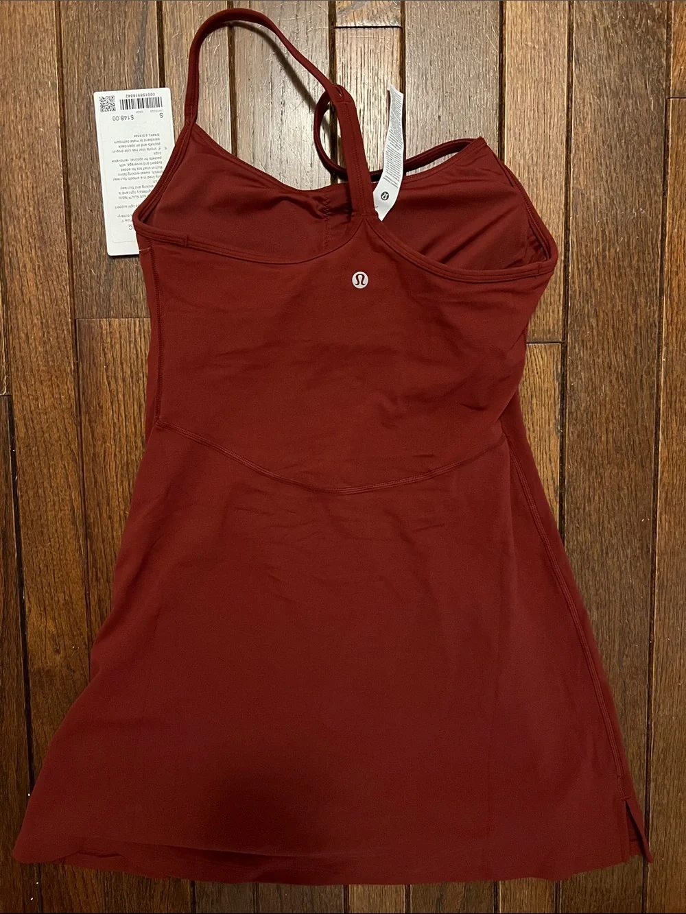 Lululemon Cranberry Charm Red Flow Y Dress Built Bra & Shorts Size Medium NWT